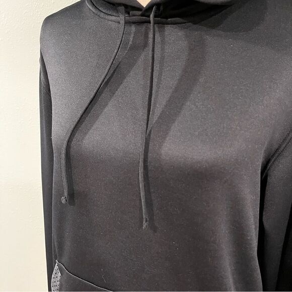 Sporty black hooded sweatshirt - Picture 5 of 12